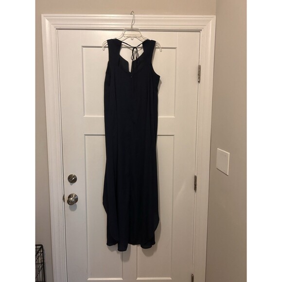 Fifth & Park Hi Low Navy Blue Dress Embroidered Size 4 Boho Y2K Modest  Tank - Picture 6 of 7